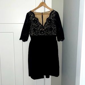 Black lace overlay party dress